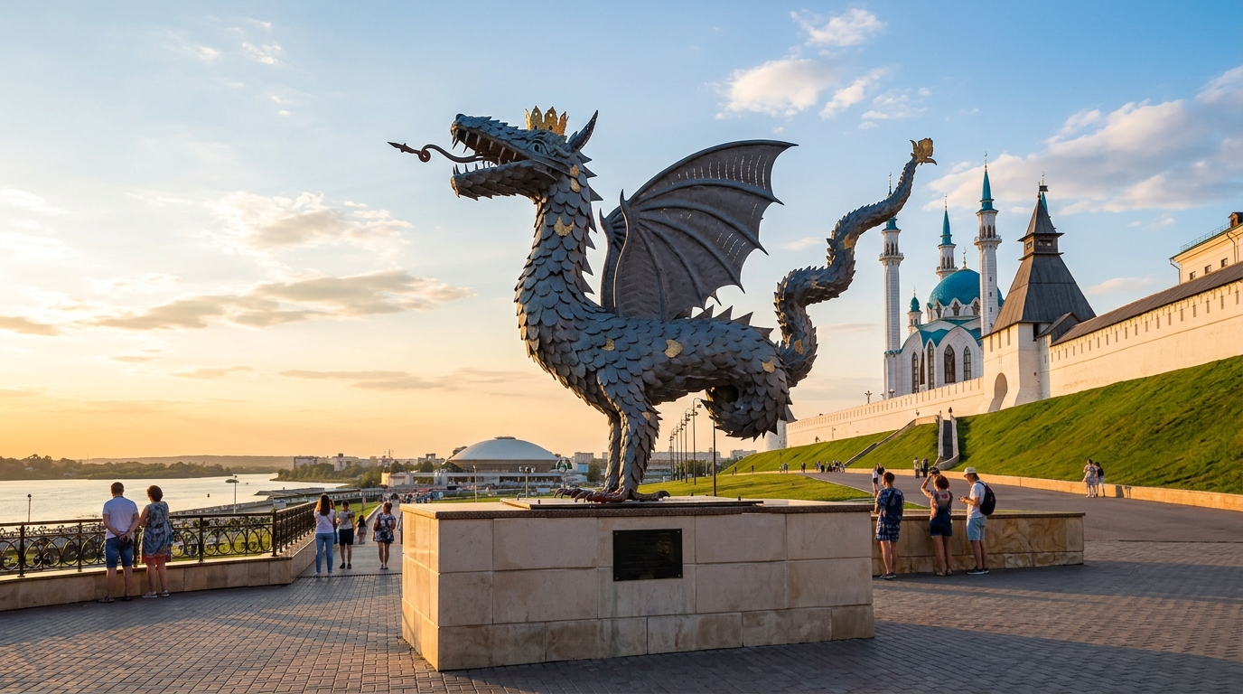 Памятник дракону Зиланту, метро "Кремлевская"